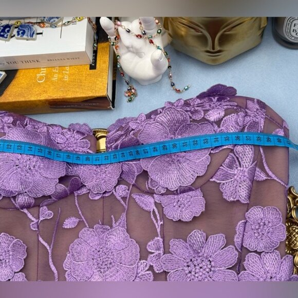 🆕 BRONX & BANCO 🧿 NWOT Jasmine Floral-Appliqued Gown, Lilac - Sz XS US 2 - Picture 15 of 16